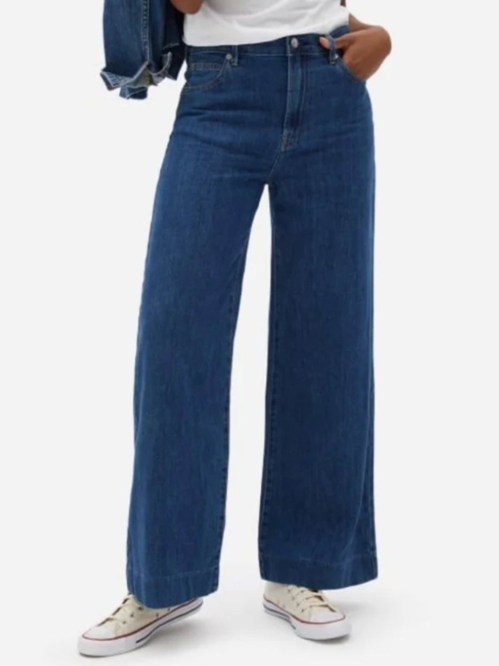 Everlane The Summer Wide Leg Lightweight Blue High Rise Jeans Size 27